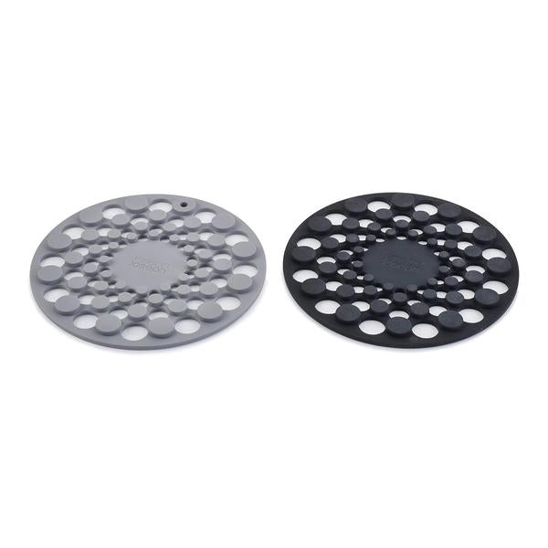 Joseph Joseph, 20174 Spot-On Set of 2 Grey Silicone Trivets, 20174