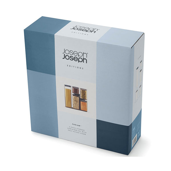 Joseph Joseph, 81106, Podium Dry Food Storage Container Set with Stand, 5-Piece