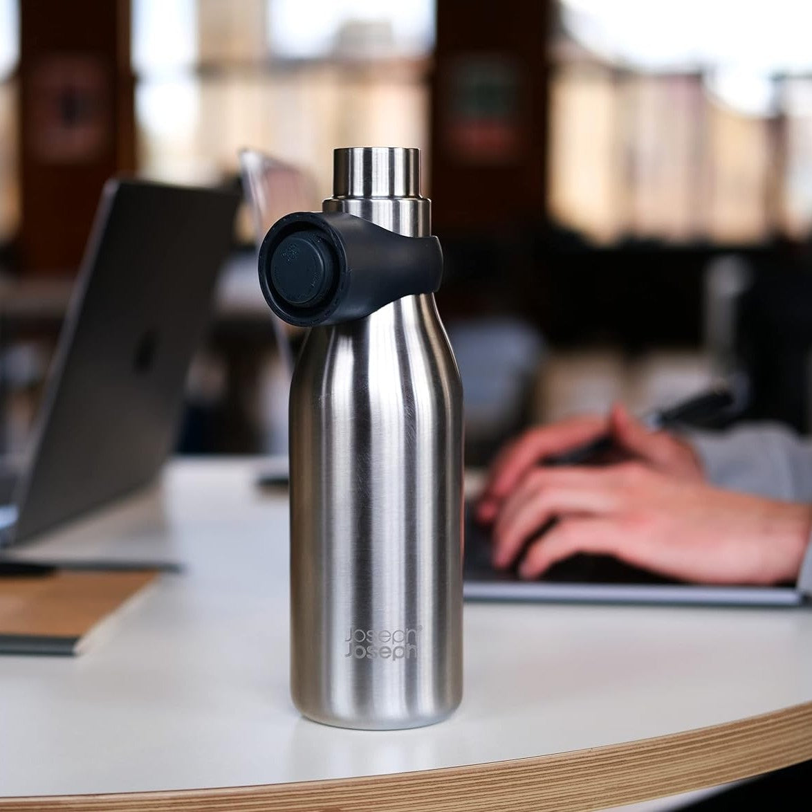 Joseph Joseph, 81121, Loop 500ml Stainless-steel Vacuum Insulated Water Bottle Stainless steel