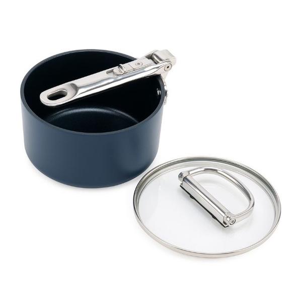 Joseph Joseph, Space Folding Handle Ceramic Non-stick 15cm Blue Saucepan & Lid, 45037