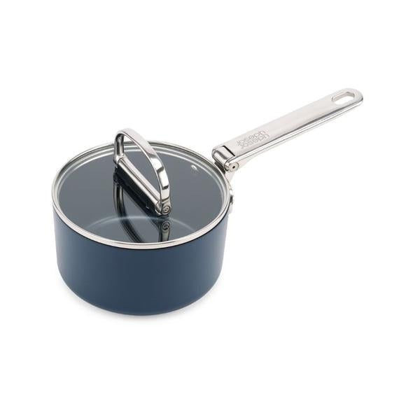 Joseph Joseph, Space Folding Handle Ceramic Non-stick 15cm Blue Saucepan & Lid, 45037