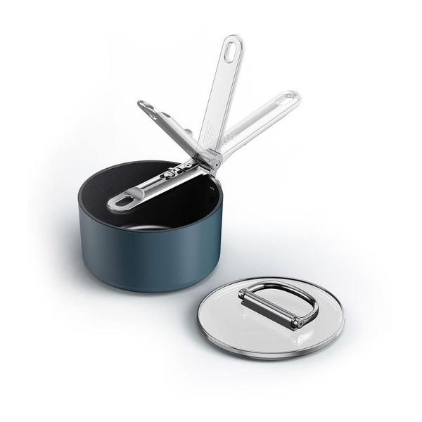 Joseph Joseph, Space Folding Handle Ceramic Non-stick 15cm Blue Saucepan & Lid, 45037