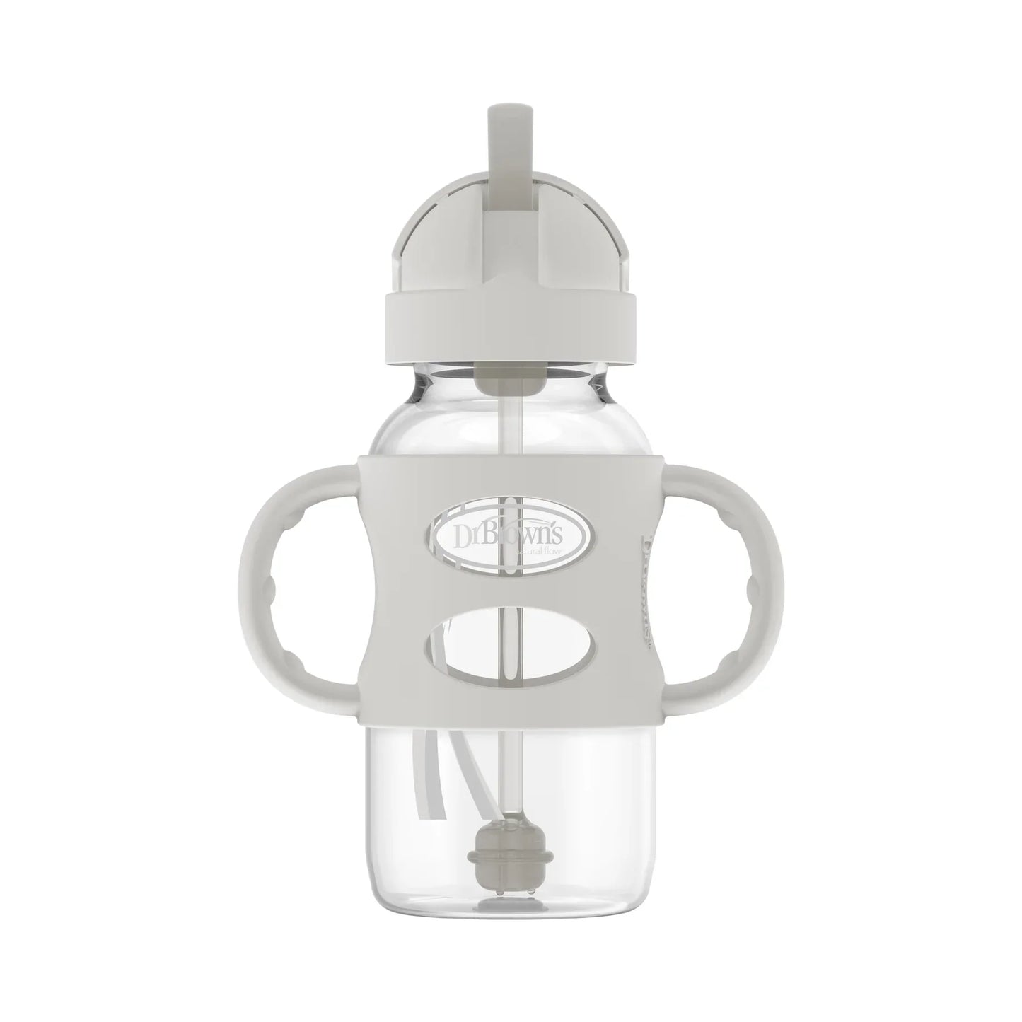Dr. Brown's Sippy Straw Bottle With Handles 270ml Gray