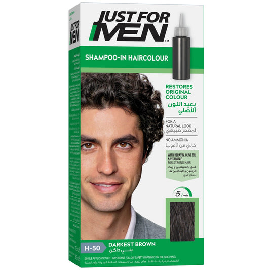 Just For Men Shampoo-in color Darkest Brown H-50 - Medaid International