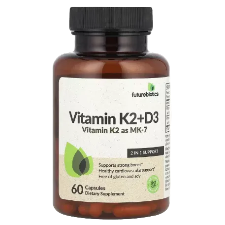 Futurebiotics Vitamin K2 + D3 – 60 Capsules | Bone Health, Heart Support & Calcium Balance