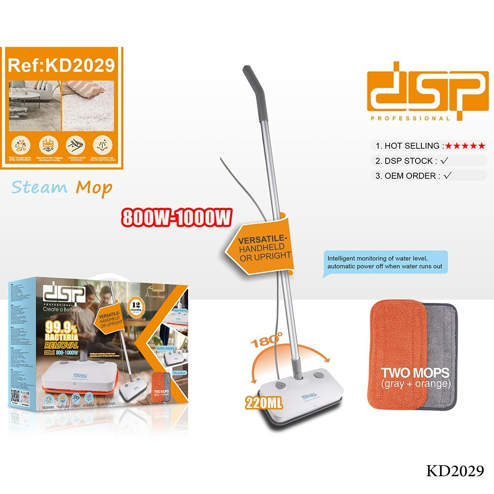 Steamer Mop 800-1000W -DSP KD2029 White Vacuum Cleaner - Medaid International