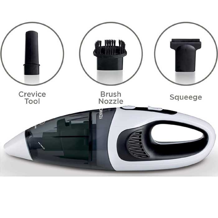 Kenwood Wet & Dry Cordless Handheld Vacuum Cleaner 14.8V Battery, 500ml Capacity Black/White
