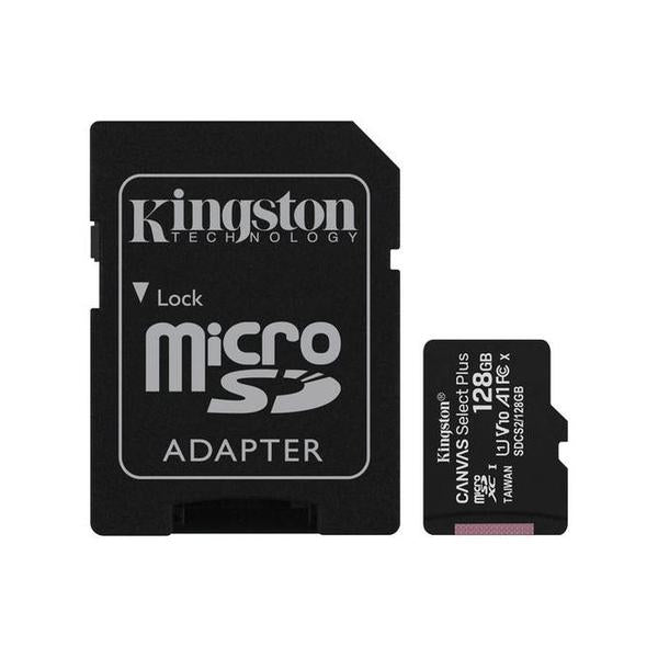 Kingston 128GB micSDXC Canvas Select Plus 100R A1 C10 Card + ADP, SDCS2/128GB, with 5 Years Official Warranty