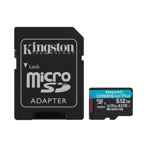 Kingston Canvas Go Plus 512GB 4K microSD Card | Up to 200MB/s | Class 10, UHS-I, U3, V30, A2 | SDCG4/512GB, with 5 Years Official Warranty