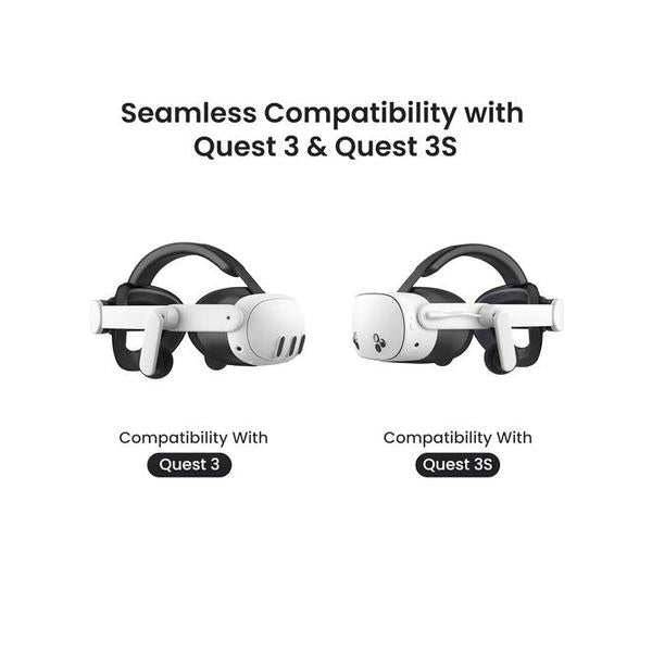 KIWI Design Audio Head Strap with Battery for Meta/Oculus Quest 3/3S, K4 Duo DualFast Charging Headset, VR Accessories with Balanced Design for Enhanced Sound Effects & Playtime