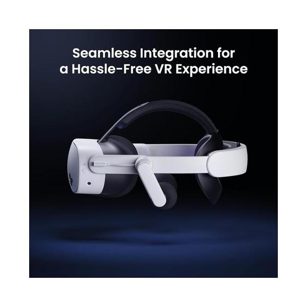 KIWI Design Audio Head Strap with Battery for Meta/Oculus Quest 3/3S, K4 Duo DualFast Charging Headset, VR Accessories with Balanced Design for Enhanced Sound Effects & Playtime