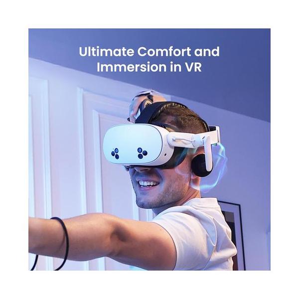 KIWI Design Audio Head Strap with Battery for Meta/Oculus Quest 3/3S, K4 Duo DualFast Charging Headset, VR Accessories with Balanced Design for Enhanced Sound Effects & Playtime