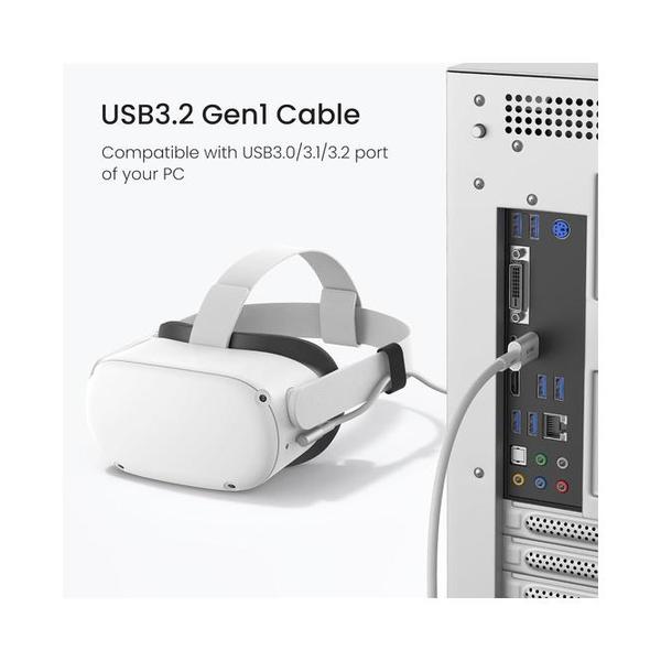 KIWI Design 16FT Link Cable Compatible with Oculus/Meta Quest 3S Accessories, and Quest 3/2/Pro/Pico 4, USB 3.0 to USB C Link Cable with 5Gbps Super Speed