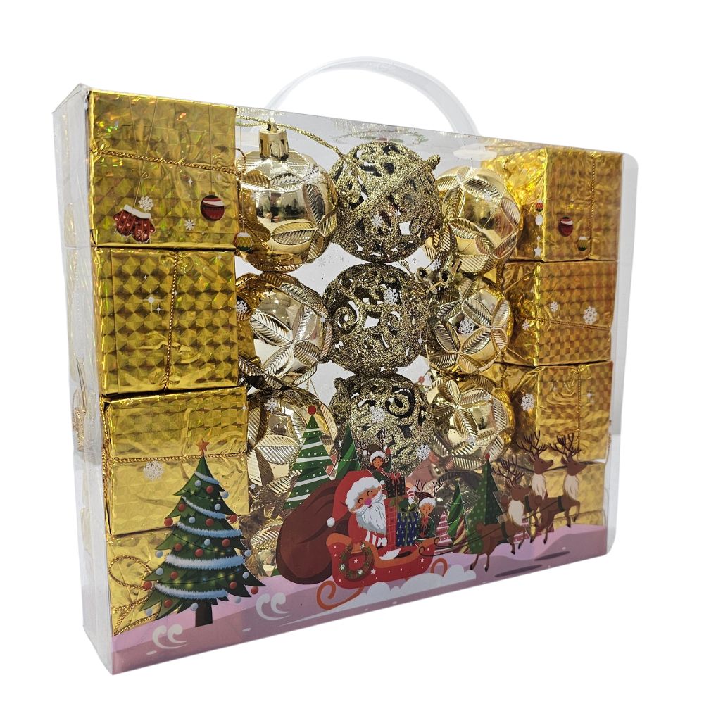 (Net) Golden Box of Christmas Balls and Decorations Lebanon