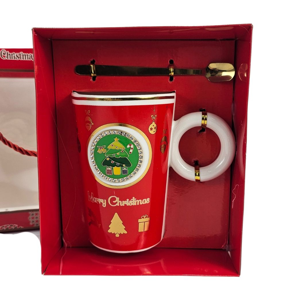 (Net) Christmas Mug Gift with Spoon Lebanon