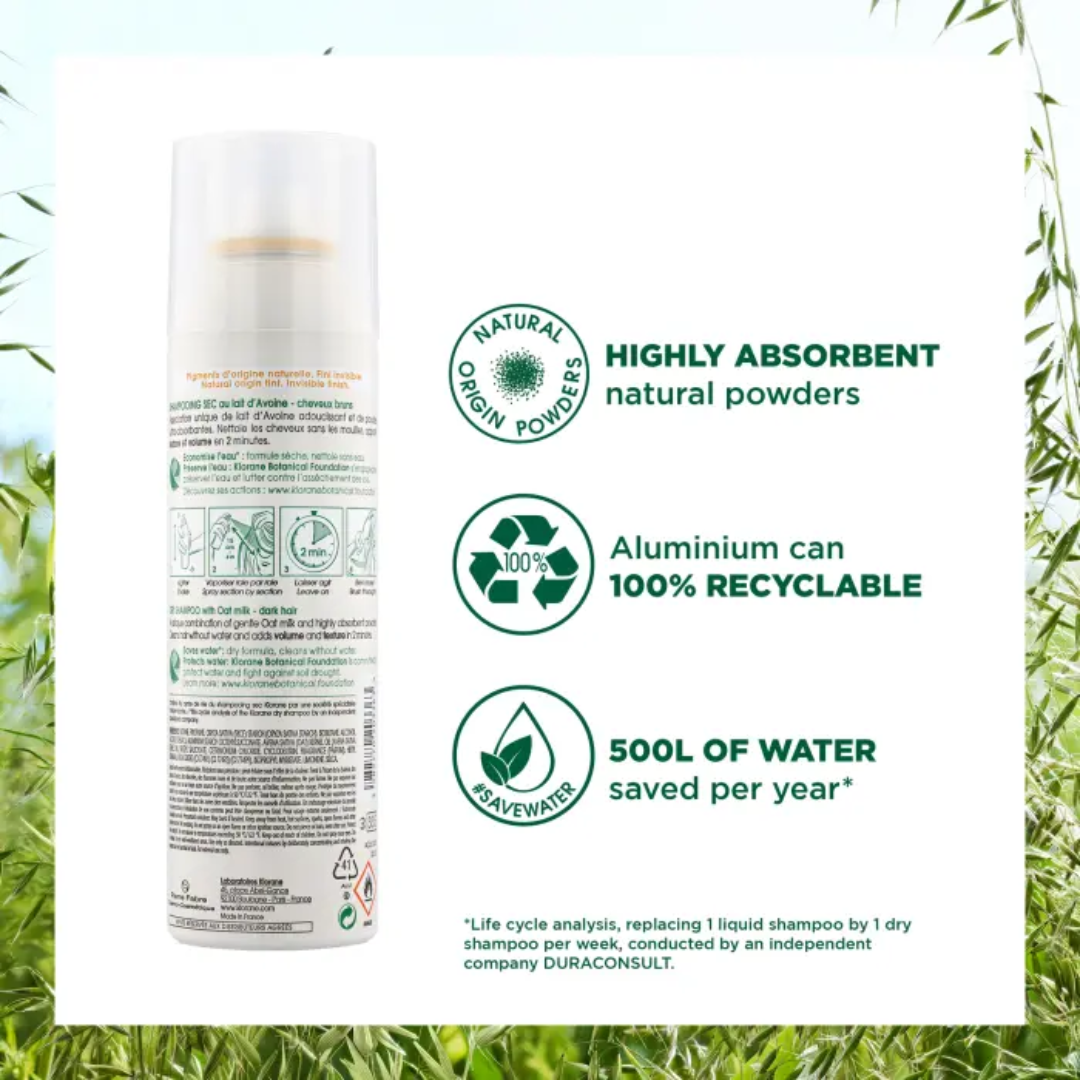 Klorane Dry Shampoo with Oat Milk for Brown Hair 150ml - Medaid