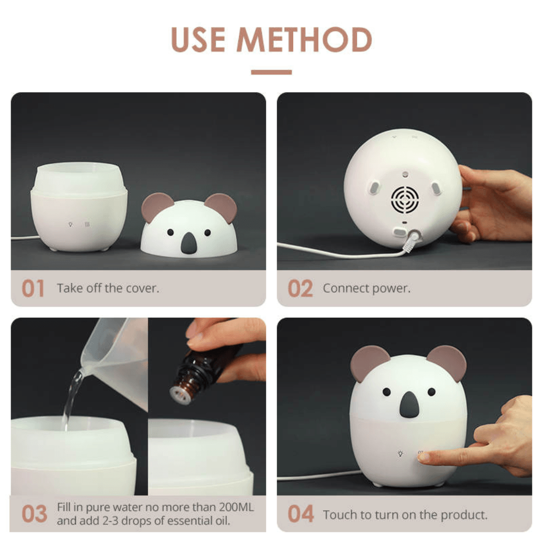 Koala Shape Aroma Diffuser 160ml Cool Mist Humidifier Essential Oil Diffuser For Kids