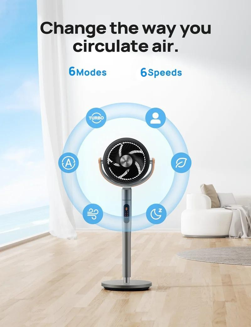 Smart Fan with Remote, Voice Control, Ultra Quiet, 120° Sweep, 105° Vertical Adjustment