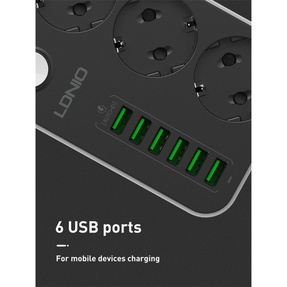 Ldnio 3 AC Outlets EU Power Strip SE3631 2500W