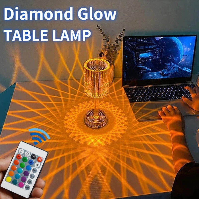 16 Colors LED Rechargeable Crystal Lamp Touch