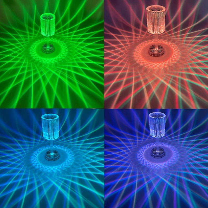 16 Colors LED Rechargeable Crystal Lamp Touch