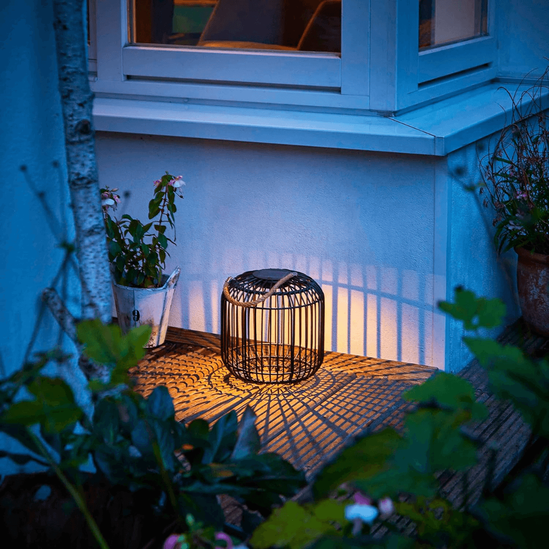 LED Solar Wicker Lantern for Indoor and Outdoor
