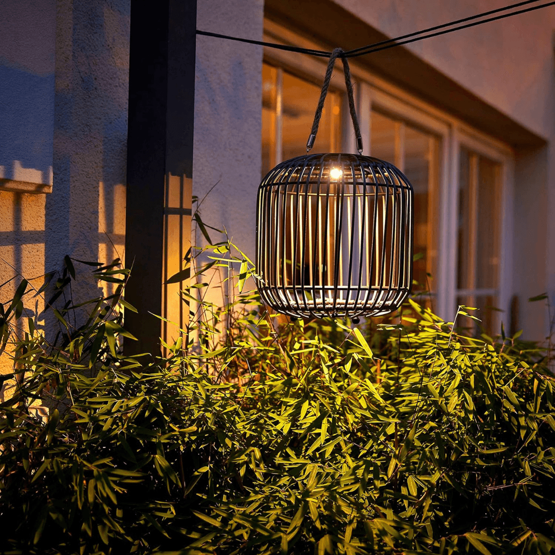 LED Solar Wicker Lantern for Indoor and Outdoor