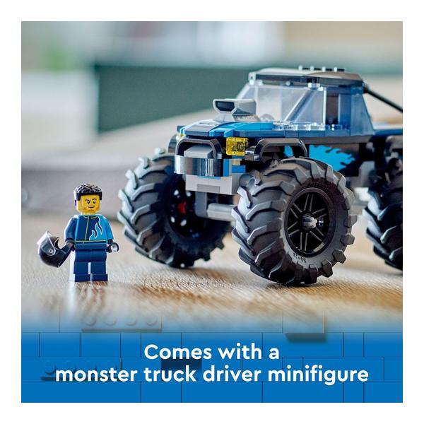 LEGO City Blue Monster Truck Off-Road Toy Playset with a Driver Minifigure, Imaginative Toys for Kids, Fun Gift for Boys and Girls Aged 5 Plus, Mini Monster Truck, 60402