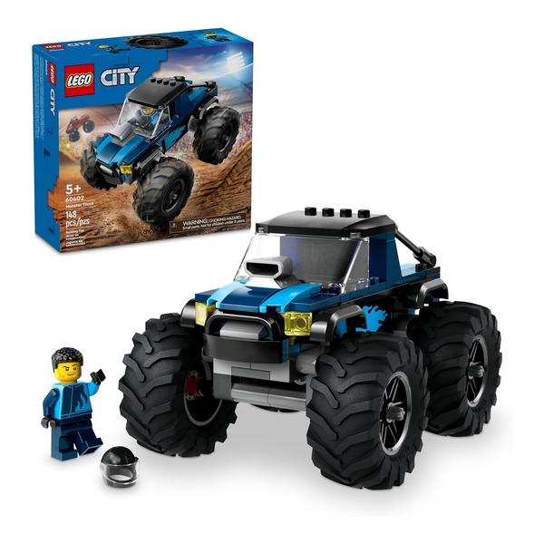 LEGO City Blue Monster Truck Off-Road Toy Playset with a Driver Minifigure, Imaginative Toys for Kids, Fun Gift for Boys and Girls Aged 5 Plus, Mini Monster Truck, 60402