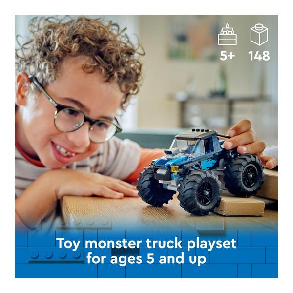 LEGO City Blue Monster Truck Off-Road Toy Playset with a Driver Minifigure, Imaginative Toys for Kids, Fun Gift for Boys and Girls Aged 5 Plus, Mini Monster Truck, 60402