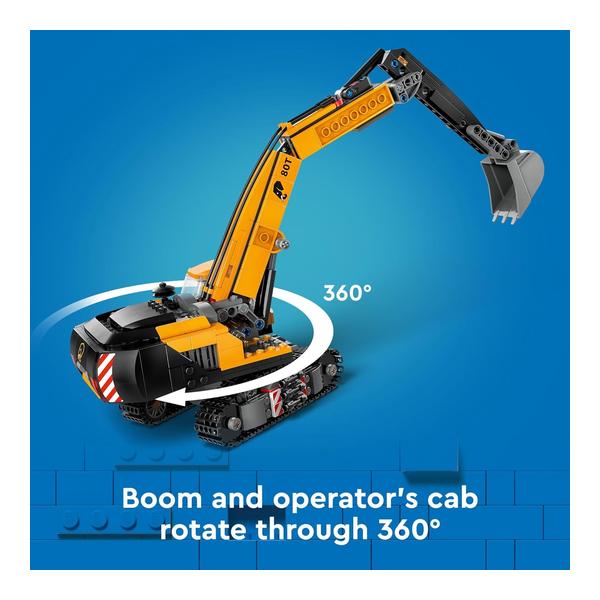 LEGO City Yellow Construction Excavator Toy Digger for Boys and Girls Ages 8 and Up, 3 Construction Worker Minifigures Included for Fun Pretend Play, Birthday for Kids, 60420