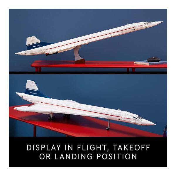 LEGO Icons Concorde Model Aircraft, Gift for Adults, Build a Replica Model of the World’s Most Famous Supersonic Commercial Passenger Plane with Authentic Details and Functional Pieces, 10318