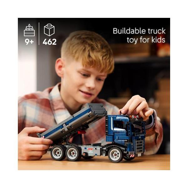 LEGO Technic Tipping Dump Truck Toy - Construction Truck Building Toy for Kids, Boys and Girls, Ages 9+ - Gift for Birthdays - W/Realistic Features - 42203