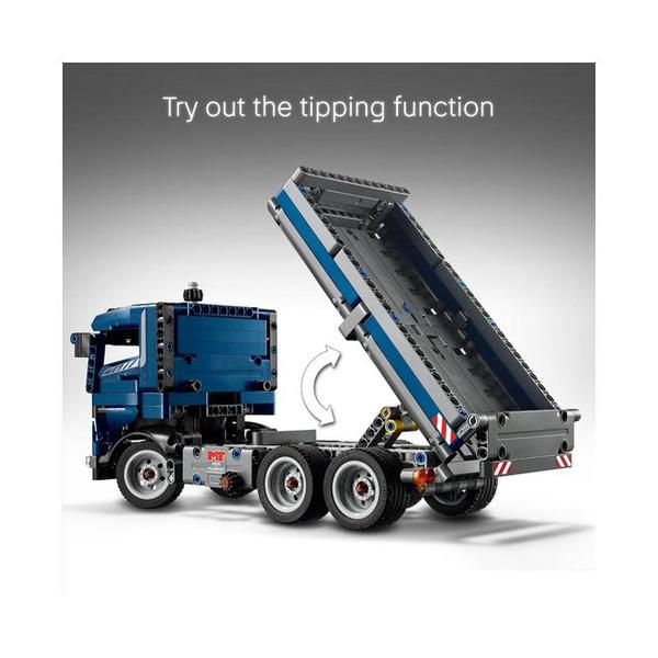 LEGO Technic Tipping Dump Truck Toy - Construction Truck Building Toy for Kids, Boys and Girls, Ages 9+ - Gift for Birthdays - W/Realistic Features - 42203