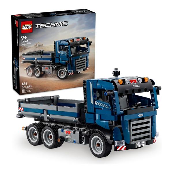 LEGO Technic Tipping Dump Truck Toy - Construction Truck Building Toy for Kids, Boys and Girls, Ages 9+ - Gift for Birthdays - W/Realistic Features - 42203