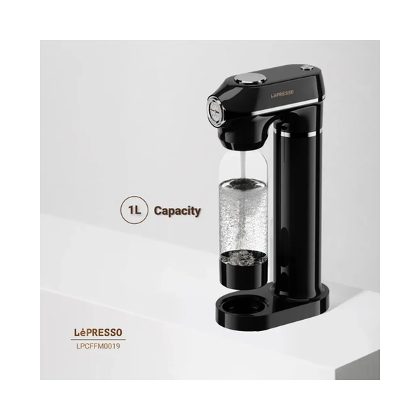 Lepresso Carbonator Instant Sparkling Water with Pressure Gauge & Efficient Carbonation, LPCFFM0019