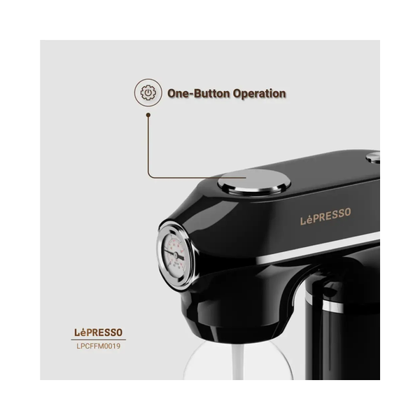 Lepresso Carbonator Instant Sparkling Water with Pressure Gauge & Efficient Carbonation, LPCFFM0019