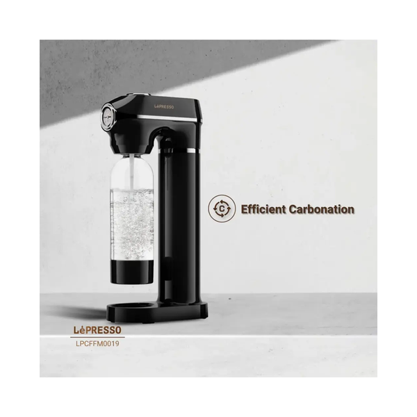 Lepresso Carbonator Instant Sparkling Water with Pressure Gauge & Efficient Carbonation, LPCFFM0019