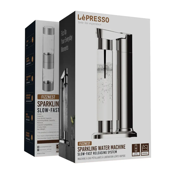 Lepresso Fizznest Sparkling Water Machine, Silver, LPCFFSSM0097-SL