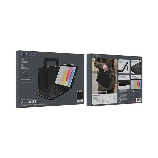 Levelo Aerolite Portable Handbag Keyboard Case for iPad 10.9" 10th Generation & iPad A16 11" 11th Generation