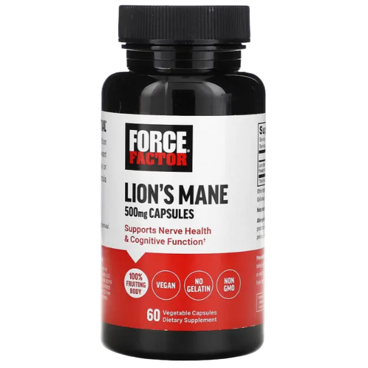 Force Factor Lion’s Mane – 500 mg, 60 Vegetable Capsules | Brain Health, Focus & Cognitive Support
