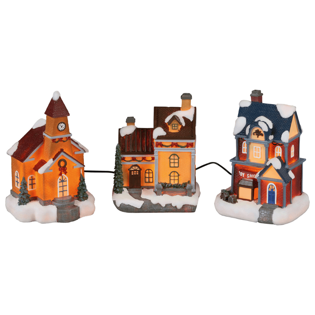 LIVARNO home Illuminated LED Christmas Village 3 Houses
