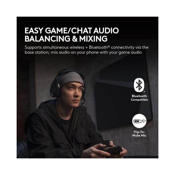 Logitech G Astro A50 X Omni-Platform Wireless Gaming Headset + Base Station for PS5, Xbox, PC: PLAYSYNC Video & Audio Switcher, HDMI 2.1 4K 120Hz VRR, <24 bit/48 kHz, 24hr Battery, 2.4GHz & BT