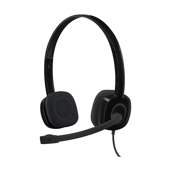 Logitech, H151 Wired Headset, Analog Stereo Headphones with Rotating Noise-Cancelling Microphone, 3.5 mm Audio Jack, In-Line Controls, PC/Mac/Laptop/Tablet/Smartphone - 981-000589