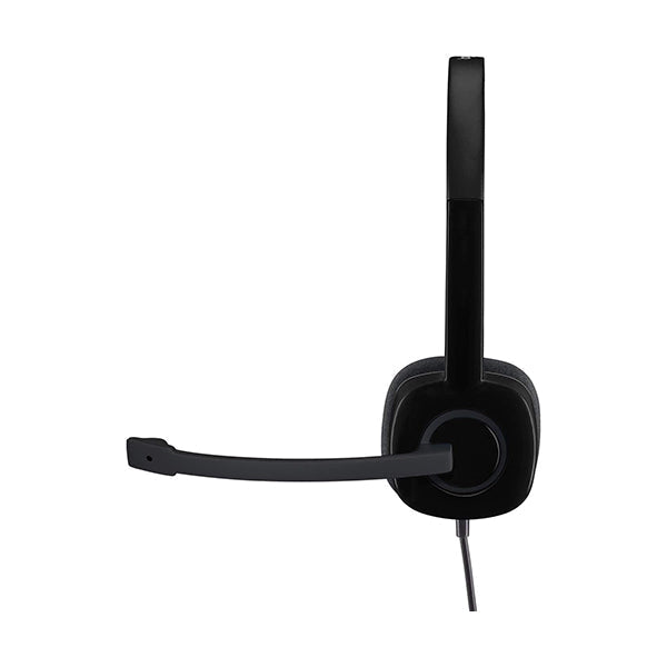 Logitech, H151 Wired Headset, Analog Stereo Headphones with Rotating Noise-Cancelling Microphone, 3.5 mm Audio Jack, In-Line Controls, PC/Mac/Laptop/Tablet/Smartphone - 981-000589