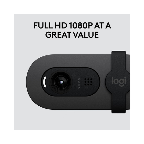 Logitech Brio 105 Full HD 1080p Business Webcam with Auto-Light Balance, USB-A, Privacy Shutter, Easy Set-Up, Compatible with Windows, macOS, ChromeOS