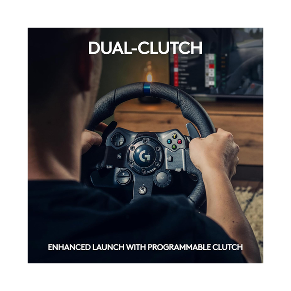 Logitech G923 Racing Wheel and Pedals for Xbox X|S, Xbox One and PC Featuring TRUEFORCE up to 1000 Hz Force Feedback, Responsive Pedal, Dual Clutch Launch Control, and Genuine Leather Wheel Cover