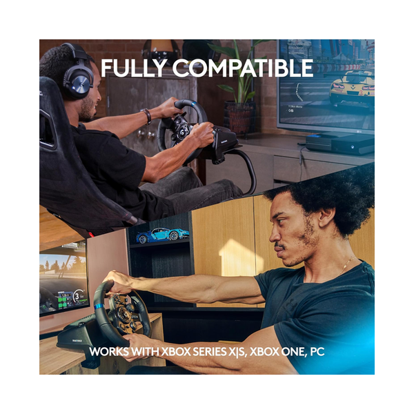 Logitech G923 Racing Wheel and Pedals for Xbox X|S, Xbox One and PC Featuring TRUEFORCE up to 1000 Hz Force Feedback, Responsive Pedal, Dual Clutch Launch Control, and Genuine Leather Wheel Cover