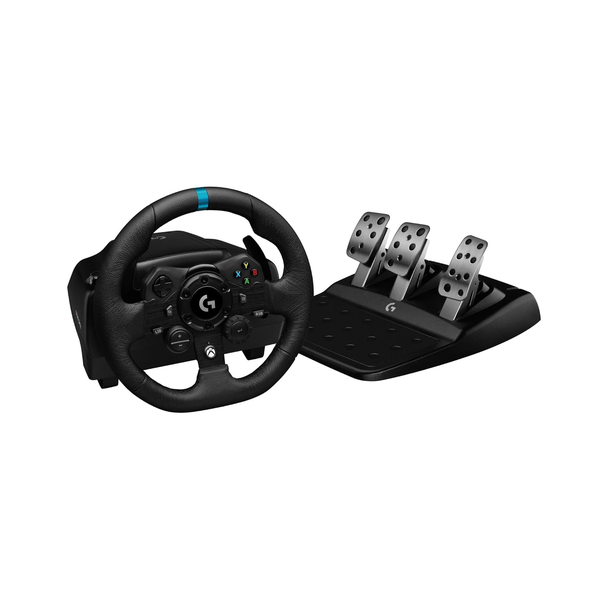 Logitech G923 Racing Wheel and Pedals for Xbox X|S, Xbox One and PC Featuring TRUEFORCE up to 1000 Hz Force Feedback, Responsive Pedal, Dual Clutch Launch Control, and Genuine Leather Wheel Cover