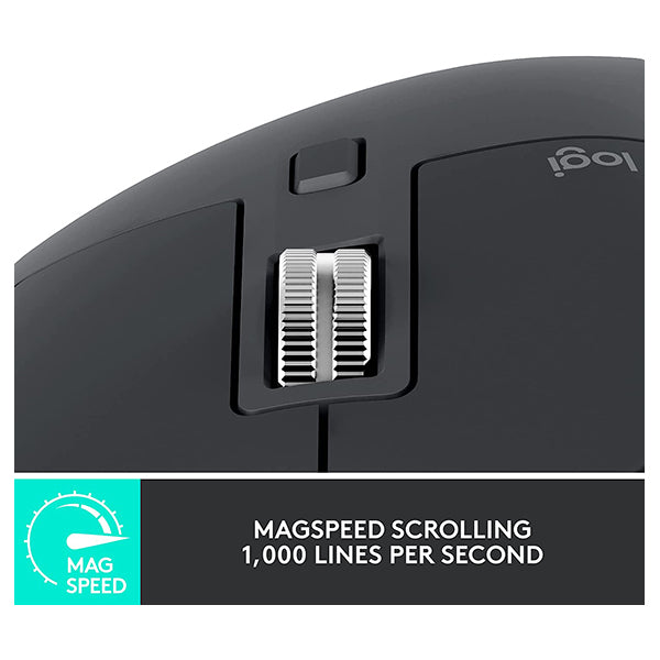 Logitech MX Master 3S - Wireless Performance Mouse with Ultra-fast Scrolling, Ergo, 8K DPI, Track on Glass, Quiet Clicks, USB-C, Bluetooth, Windows, Linux, Chrome - 910-006559